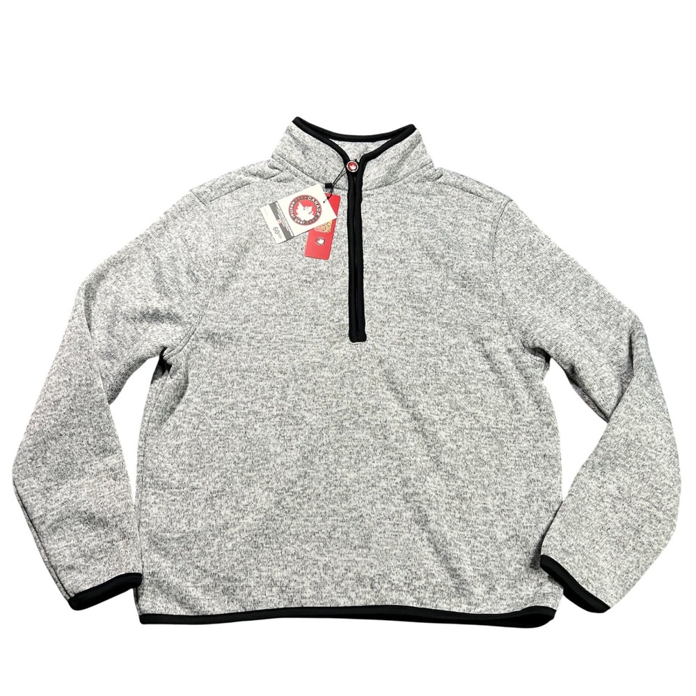 NWT Canada Weather Gear Men's XL Quarter Zip Pullover Grey Heather Knit Sweater